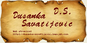 Dušanka Savatijević vizit kartica
